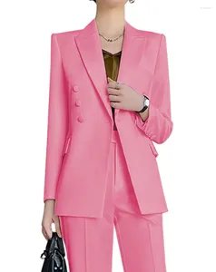 Kvinnors tvåbitar byxor 2 Office Blazer Jacket Womens Blazers for Work Professional med plusstorlek (Blazer Pants)