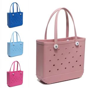 Large bogg beach bag tote shopping bogg bag xl large capacity summer pvc plastic waterproof clutch shoulder basket bags silicone bog pursejelly candy ho04 eC4