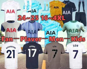 2024 25 Maddison Son Soccer Jerseys Kulusevski Richarlison Kulusevski 2023 2024 Romero Veliz van de ven bissouma Spursフットボールキットシャツトップメンズキッズセット