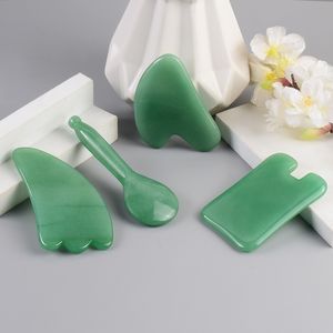 Grossist Jade Facial Gua Sha Tools Natural Aventurine Guasha Eye Acupoint Spa Acupuncture Pen Scraping Face Body Beauty Healing Massage Stick Tool