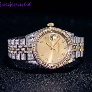 2023 Classic Hip Hop Jewelry Gold Plated Pave Iced Out VVS Moissanite Diamond Waterproof Men Quartz Watches