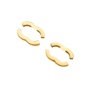 Kolczyki designerskie kolczyki Study Luksusowe kolczyki Kobieta Brincos Popularne srebrne kolczyki dla kobiet modne kolczyki ze stali nierdzewnej Never Fade ZH016 B4