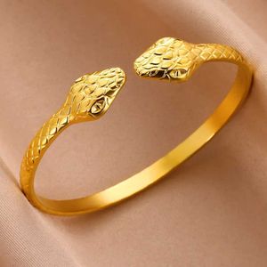 Braccialetti di nozze Bracciale per braccialetti per serpenti a doppia testa vintage per donne braccialetti in acciaio inossidabile in acciaio inossidabile