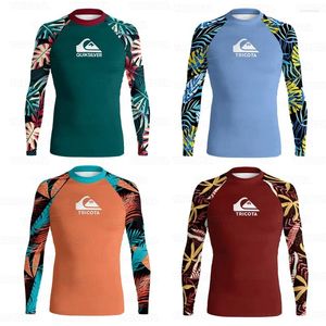 Kadın mayo erkekleri sörf yapmak Maillot döküntü koruyucusu t-shirt UV koruması lycra rashguard üstleri uzun kollu upf50 yüzme giyim hızlı kuru dalış