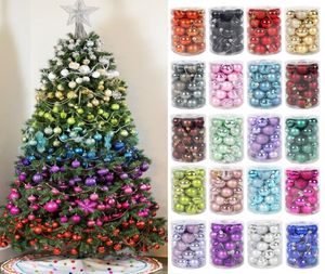 24pc1 set Ornament Christmas Tree Ball Decorations Xmas Ball Red Gold Silver Pink Blue Hanging Home Party Decor 30mm4802144