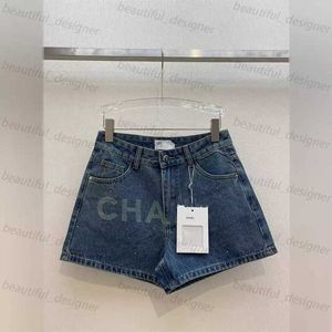 Fashion designer women's jeans 2024 Spring/Summer New Fashionable Girl Letter Printing Diamond Denim Shorts for Women