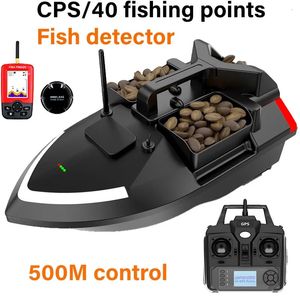 GPS 500 M RC Boat 40 Fishing Points Bait 3 Hopper Loarbearing 2KG Intelligent Automatic Return Night Light Fishing 240508