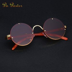 Vintage Round Punk Sunglasses Men Fashion Steampunk Sun Glasses For Women With A Box Rimless Sunglass Zonnebril UV400 302G