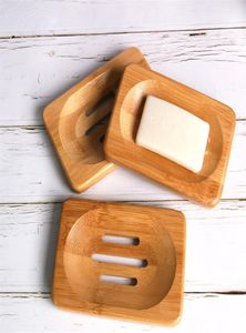 Natural Bamboo Soap Dish Shower Soap Tray Holder Plat Dry Cleaning Soap Holder Ecofriendly Bathroom Accessories XBJK20067467315