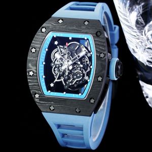 Lüks Watch Watchmen Otomatik Mekanik Miyota Hareket İzle Hardleks Cam Seramik Çerçeve Su Geçirmez İskelet Saat Kauçuk Şerit Montre 10a Moda İzleme