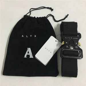 Alyx Belt 128cm حزام السلامة الحزام للنساء نساء Rollercoaster أسود المعدن الزر Canvas Alyx1 236W