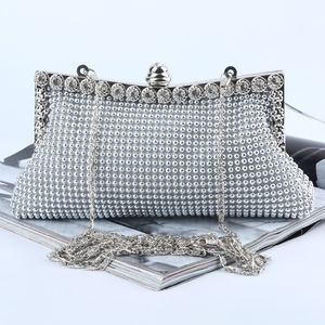 Designer-Evening Bags Wholesale brand new handmade pretty aluminum sheet evening bag clutch with satin for wedding banquet party pormMo 242K
