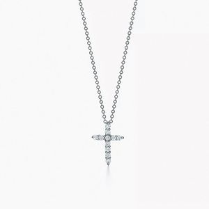 cross necklace designer for women CZ stone diamond religious pendant necklaces stainless steel plated gold personalize luxury class fine designer jewlery gift hu