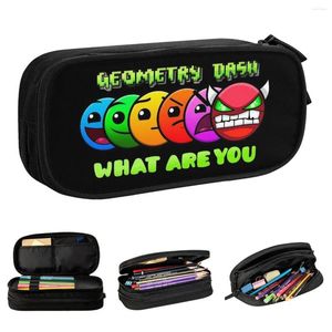 Cute Geometric Dash Video Game App Games Pencil Case Geometry Pencilcases Pen Holder Kids Bag School Supplies Stationery