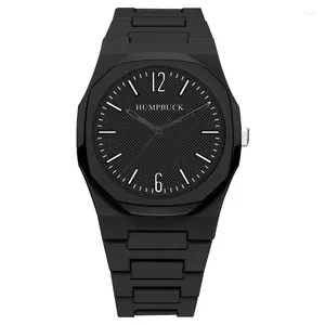 Armbanduhr Humpbuck Polycarbonat Herren Uhr Kreatives Design 500 m wasserdichte Luxusquarz Armbanduhr für Männer Business Soft Touch