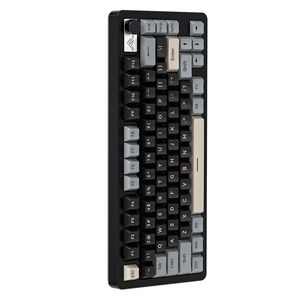 Беспроводная механическая клавиатура 65% ручки управление алюминиевой алюминиевой игрой клавиатура Bt/2,4 г/проводные горячие замены, предварительные смазочные переключатели, прокладка, установленная на rgb-клавиатуре для Win/Mac