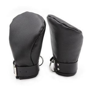 Camatech Pu Leather Padded Mittens Soft Puppy Mitts Hand s Bondage Bdsm Dog Palm Fist Gloves Restraint Aduld Game For Couple Y19071834565