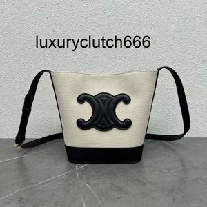 Designer Ce Triumphal Arch Bag Shoulder Girl Bucket bag messenger bag designer cel Canvas split leather bucket Cowhide has a beautiful capacity New Original Tri ZQ4M