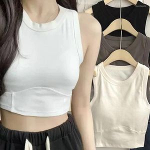 Женские танки 2024 Y2K Girl Sexy Crop Tops Женщины с беспрепятственным цельным спортивным нижним бельем.