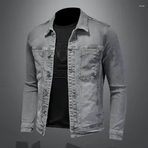 Jackets masculinos Autumn lavado clássico jeans da rua de jeans de tendência de alta tendência retro casual roupas versáteis