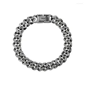 Braccialetti di collegamento Industria pesante Thai Sensazione di vento freddo Catena vintage S925 Sterling Bracciale Uomini e donne