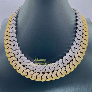 Luxury Men Jewelry Necklace 18mm 4 Rows Moissanite Diamond Iced Out Cuban Link Chain