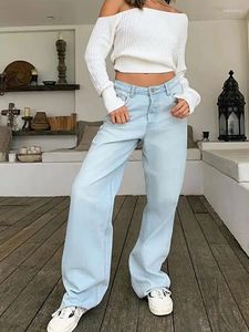 Women's Jeans Women's Casual Fashion Young Cowgirls Four Seasons Blue Pants Women Street Loose Wide Leg