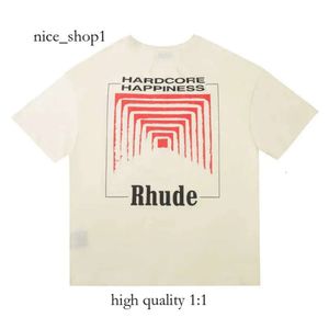 Rhude Shirt Men's Tシャツ男性女性ビンテージヘビーファブリックRhude Mens Tシャツややゆるいトップマルチカラーロゴ素敵な洗浄RhudeTシャツT221202 7148