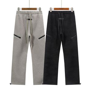 2024 Fall Winter Men's Ess Pants High Street Hip Hop Fleece Straight Sweatpants 1977 Jogger God Loose Fit Zipper Pocket