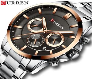 Reloj Hombres Luxury Brand Curren Quartz Chames Men Casal Clock Band Band Band Watch Auto Date249K3587792