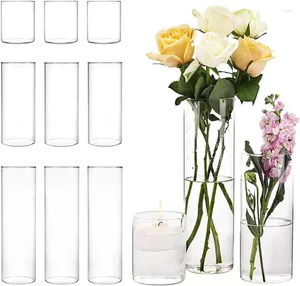 Вазы Cucumi 12 упаковок стеклянный цилиндр ваза 4 8 дюймов высотой для свадебных центральных центров цветочные деревенские домашние декор