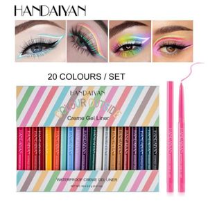 20pcsset pastel neon eyeliner kalemi su geçirmez kolay giyilebilir makyaj mat parıltılı eyeliner mavi kırmızı yeşil beyaz brown7723759