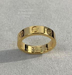 Love Ring V Gold 18k 36mm nunca desaparecerá anel estreito sem diamantes da marca de luxo reproduções oficiais com caixa de contador Coupl6666799