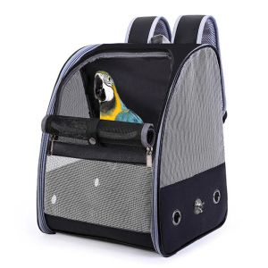 Nestos Backpack Backpack Backpack Backpack Dobrável Viagem ao ar livre Multi -propósito pu malha de pássaro gaiola petocorret saco de papagaio c42