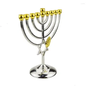 Candle Holders Judaica Hanukkah 9 Branch Menorah Chanukah Star Of David Holder Metal Alloy Judaism Gift For Church Home Decoration