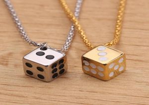 Pendant Necklaces Creative Design Lucky Dice Necklace Gold Silver Color Couple For Women Men Jewelry Accessories Gifts25734945425365