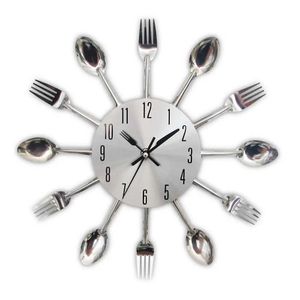 Wanduhren Küchen Wanduhr Löffel Fork Küchenquarz Mounte Modernde Dekorationsturm Wandbauer Bestseller Klock Q240509