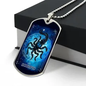 Pendant Necklaces Scorpion Zodiac Dog Tag Necklace Gifts For Birthday Valentine's Day Graduation Anniversary