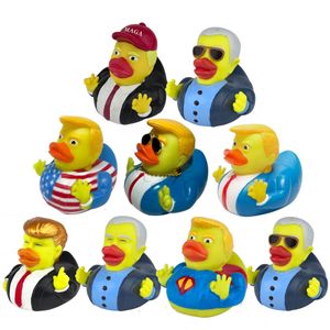 Baby Bath Toys Prezydent Prezydent Trump Zabawny gumowy kaczka dźwięk piszczący kąpiel prysznic wodna żółta kaczka dla dzieci zabawki