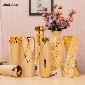 Vaso ceramico in oro in Europa di lusso Design per la casa Creative Design Creacerative DECORENATIVE FLOWER VASE PER DECORAZIONE DEL MATRIMENTO 240510