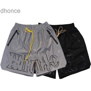 2024 Trend Designer Summer Fashion Trends International Rhude High Street Limited Letter 3m Reflective Printing Shorts Mens and Womens Hip Hop Casual Pants