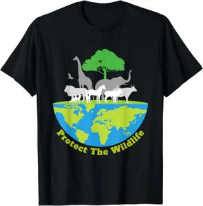 Kvinnors T-shirt 2024 Sommarn New Wildlife Earth Day Save Wildlife T-shirt Y240509