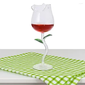 Weingläser Rosenglas Tasse süßer Goblet für Haushalt kreativer Saft Hochzeit Dinner Bar tragbare Goblets Party Gefälligkeiten