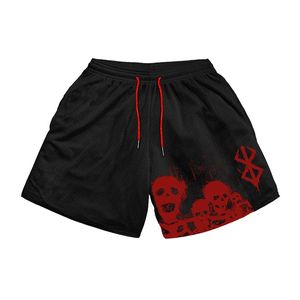 Anime Gym Shorts for Men Casual Quick Dry Breathable Mesh Summer Athletic Workout Fitness Running Jogging Short Pants 240506