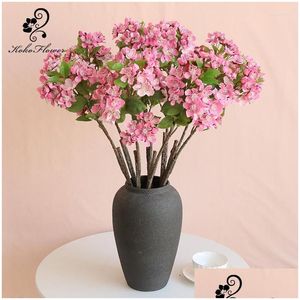 Fiori decorativi ghirlande koko fiore artificiale plum fioritura finta seta ciliegia bouquet per matrimoni camera da letto autunno decorazione di casa dhtdj