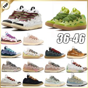 Scarpe da design di lusso Lavines Curb Pelle per uomo Donne Casualmente in pelle in rilievo Sneaker Sneaker Lace-Up Platform Platform Platform Des Chaussures Disiner