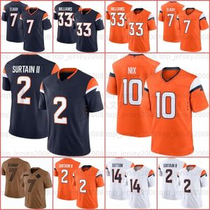 10 Bo Nix Peyton Manning Football Jersey Patrick Surtain II Jerry Jeudy John Elway Justin Simmons Javonte Williams Courtland Sutton Marvin Mims Jr