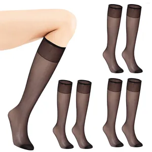 Frauen Socken 4 Paar Frauen Seidenschenkel High Nylon für Hochs Dessous Tail Tuxedo Muster Pack Strümpfe Weihnachten