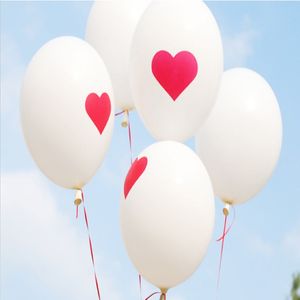 100st Latex Red Heart Balloons Round Balloon Party Wedding Decorations Grattis på födelsedagsjubileum 12 tum 255Z