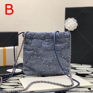 15A Original Designer Bag Luxury Shoulder Bag Kvinnokedja 23 cm Canvas Woven Bag YC558